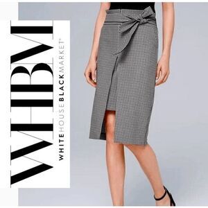 🖤🤍 WHITE HOUSE BLACK MARKET Gingham Pencil Skirt w/Removable Belt NWT SIZE 8